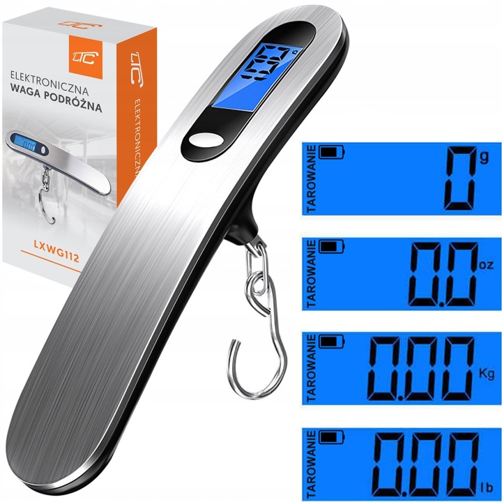 Cestovná váha LTC WG112 do 50 kg, LCD displej, s hákom